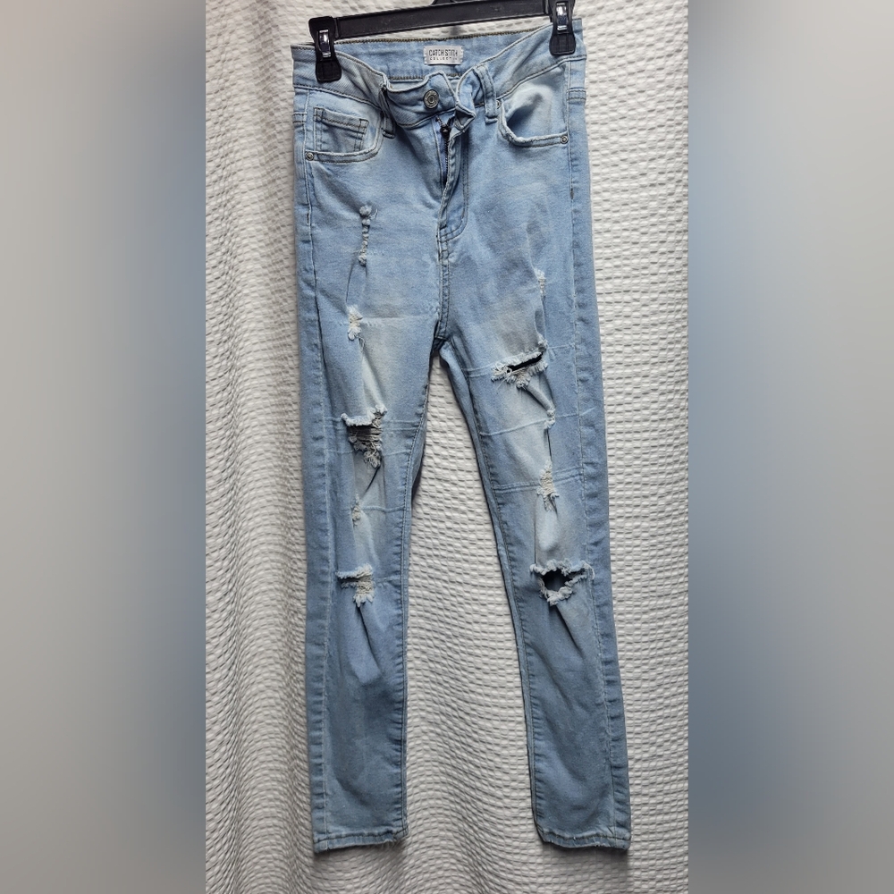 Catch Stitch Collection Light Blue Distressed Skinny Jeans